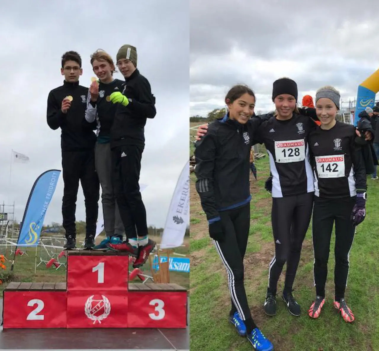 Till vänster är killaget, bestående av Vidar Arvidsson, Nils Ekroth och Alexander Ebbestad. Till höger är tjejlaget med Sofia Amini, Ebba Johansson och Maja Björnsson.