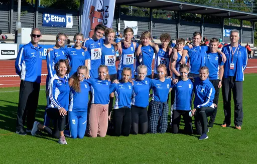 IFK Göteborg Friidrott under Kraftmätningen Riksfinal 2021 i Täby (lagfoto: Deca Text & Bild).