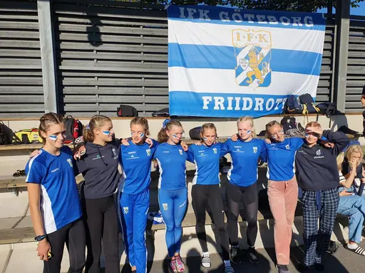 IFK Göteborg Friidrott under Kraftmätningen Riksfinal 2021 i Täby (lagfoto: Deca Text & Bild).