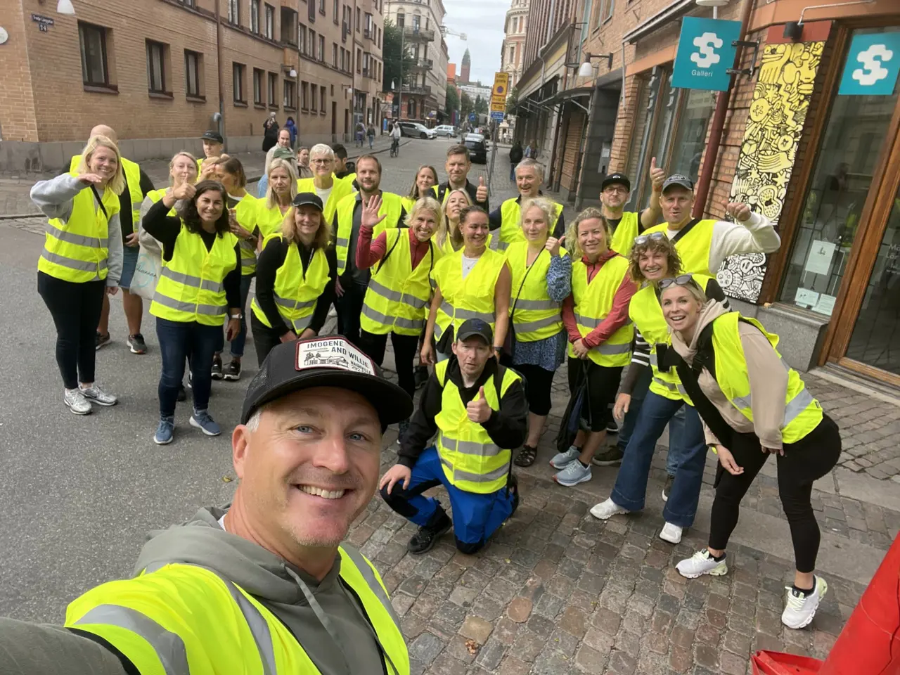 Bild tagen från våra flaggvakter vid Haga Nygatan - Göteborgs Marathon
