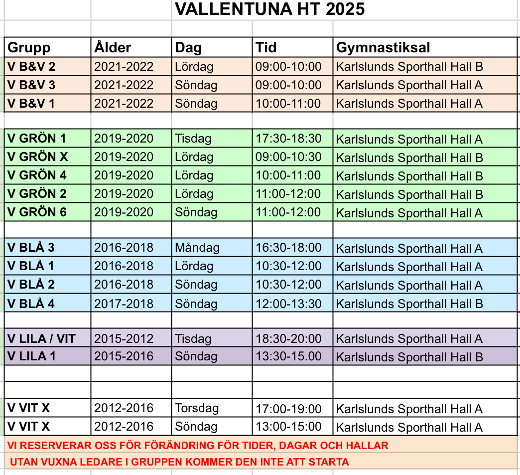 SCHEMA HT 2025 VALLENTUNA
