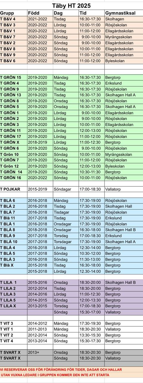 Schema Täby HT 2025