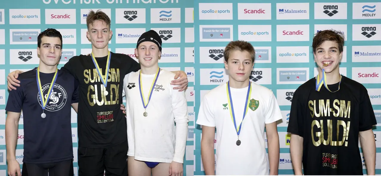 I dom fina Sum-sim GULD tröjorna till vänster August Eriksson och till höger Daniel Bebenek.