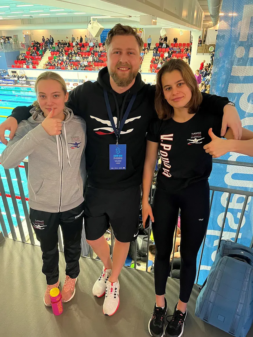 Fr.v Emma Arnö, Coach Trotte, Vera Popova
