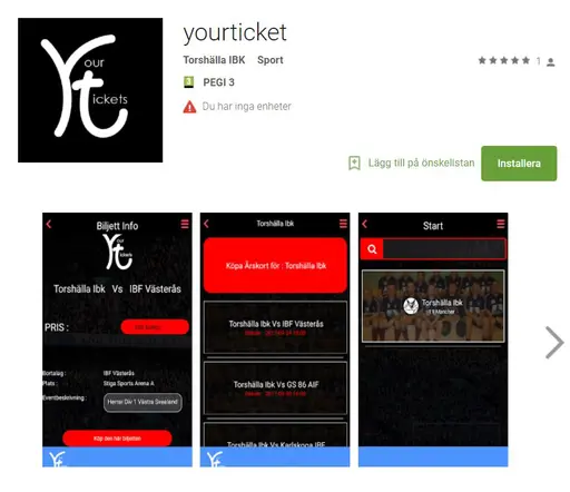Vår biljettapp "YourTickets"