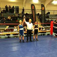 Segrare och svensk mästarinna - Kyra Reinius/Helsingborgs Boxningsklubb
