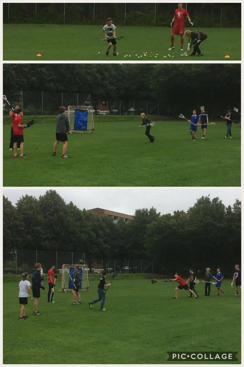 Ett 10-tal spelare deltog i det första Lacrossepasset