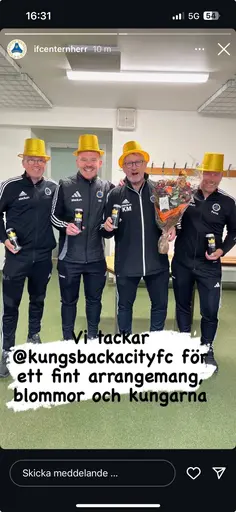 Tv: Ledarstaben, Mitten: Firande i Kungsbacka, Th: Bröderna Guld, Anton & Emil Annerhult. 