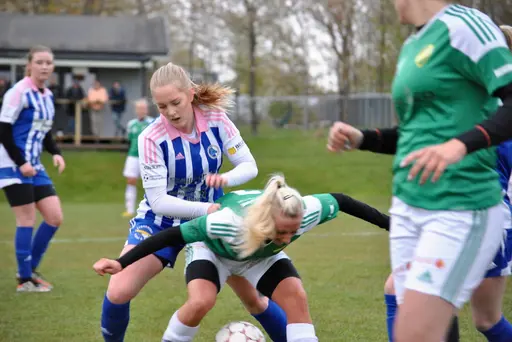 Emelie, stabil mittfältare och tvåmålsskytt i U-laget och Hanna C som inte ger sig i första taget i närkamperna
