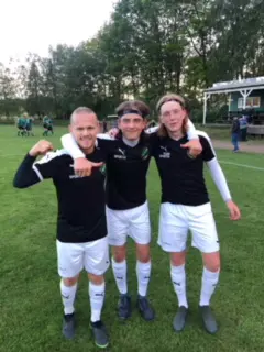 Målskyttar från 3-0 segern mot Ljungbyhed, fr v: Tobbe, Wilmer och Frans.