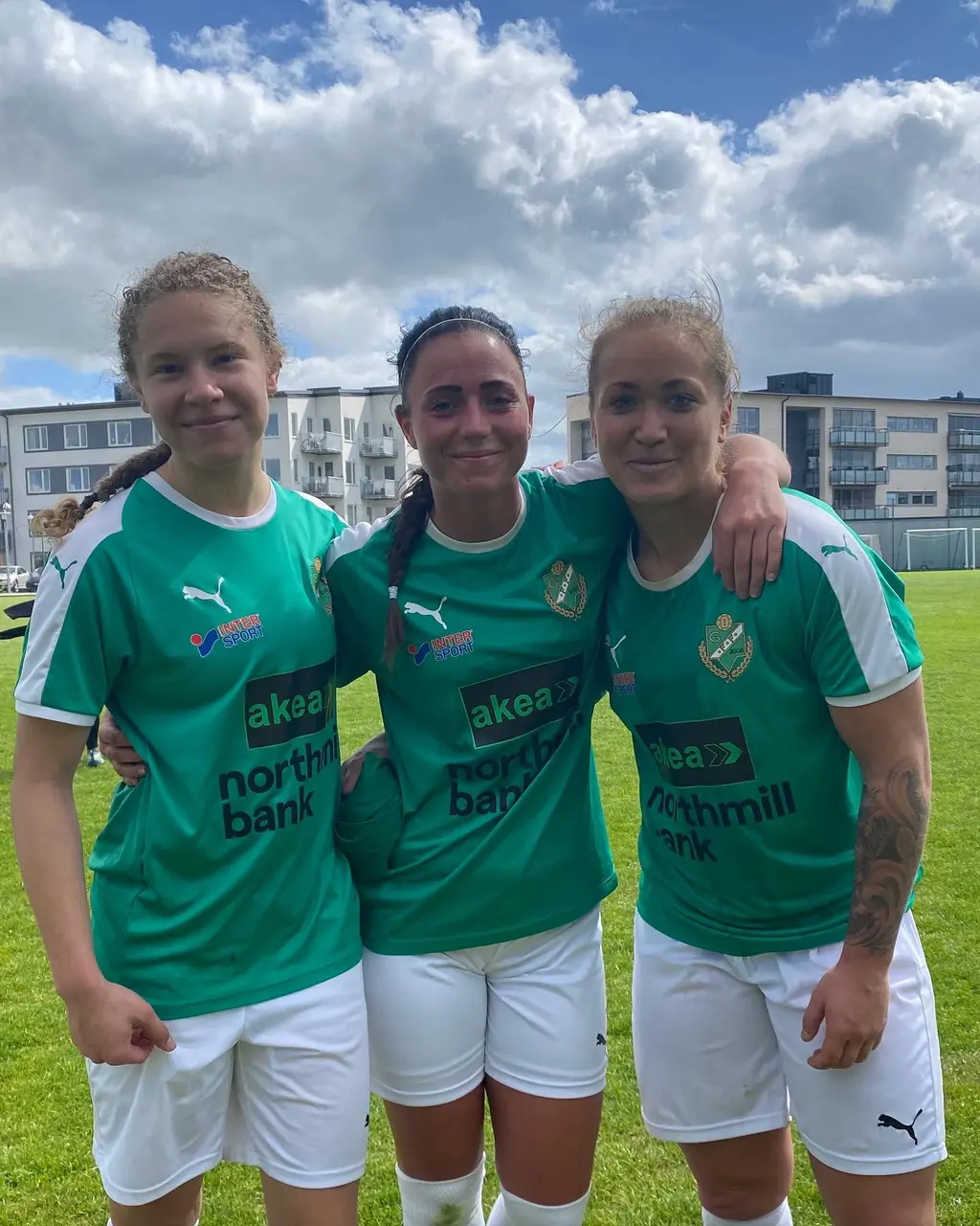 Målskyttarna för dagen! Från vänster: Kayla, Sara och Mell.