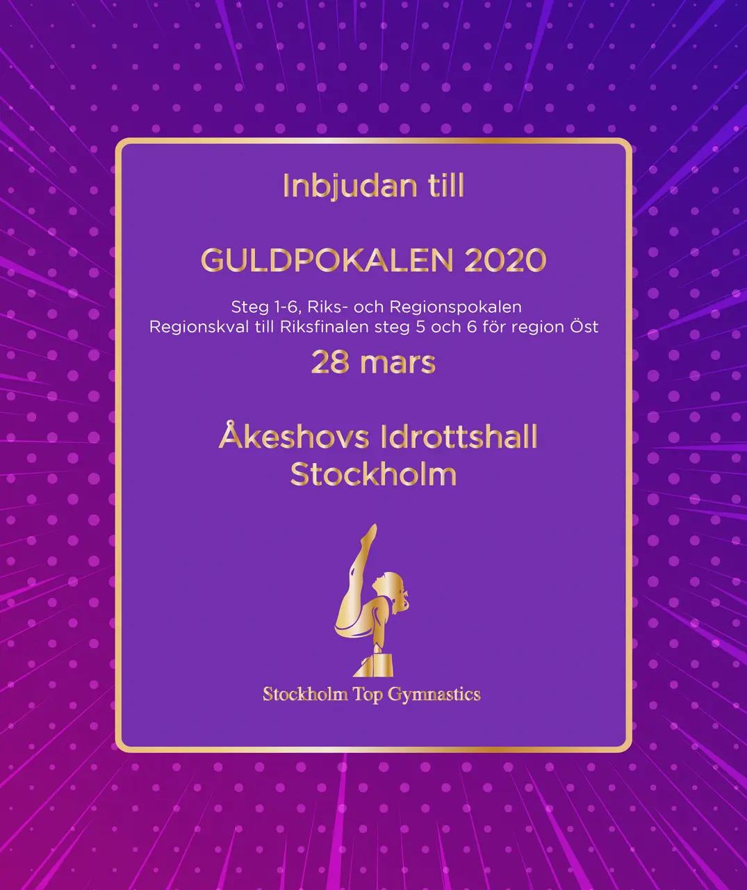 Välkomna till Guldpokalen samt Regionskval till Riksfinal!