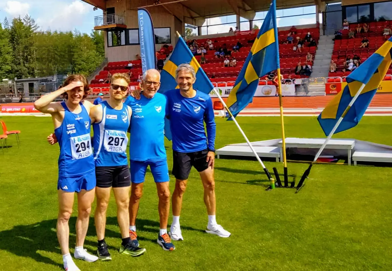 Några av helgens IFK:are som tävlade på VSM: Mikkel Knif, Anders Pettersson, Sune Persson och Peter Bäcklund foto: Jonas Höglund