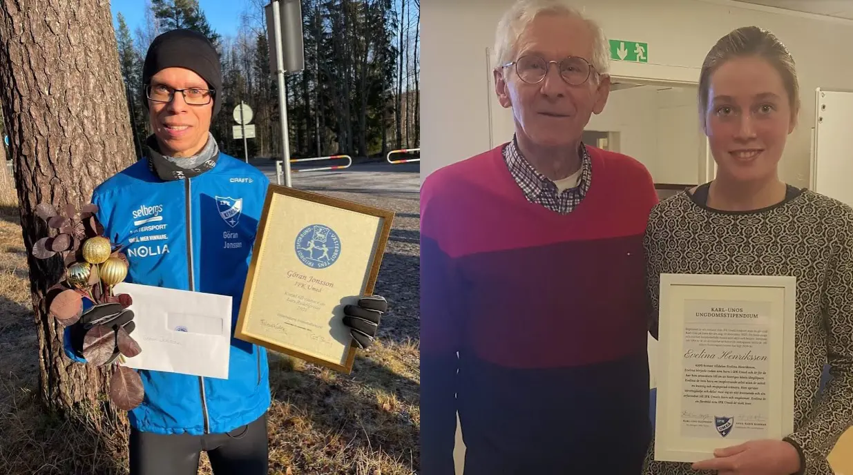 Årets Rydellprisvinnare: Göran Jonsson samt den förste mottagaren av Karl-Uno Olofssons Ungdomsstipendie: Evelina Henriksson. Foto: Thomas Björklund och Hans Nilsson