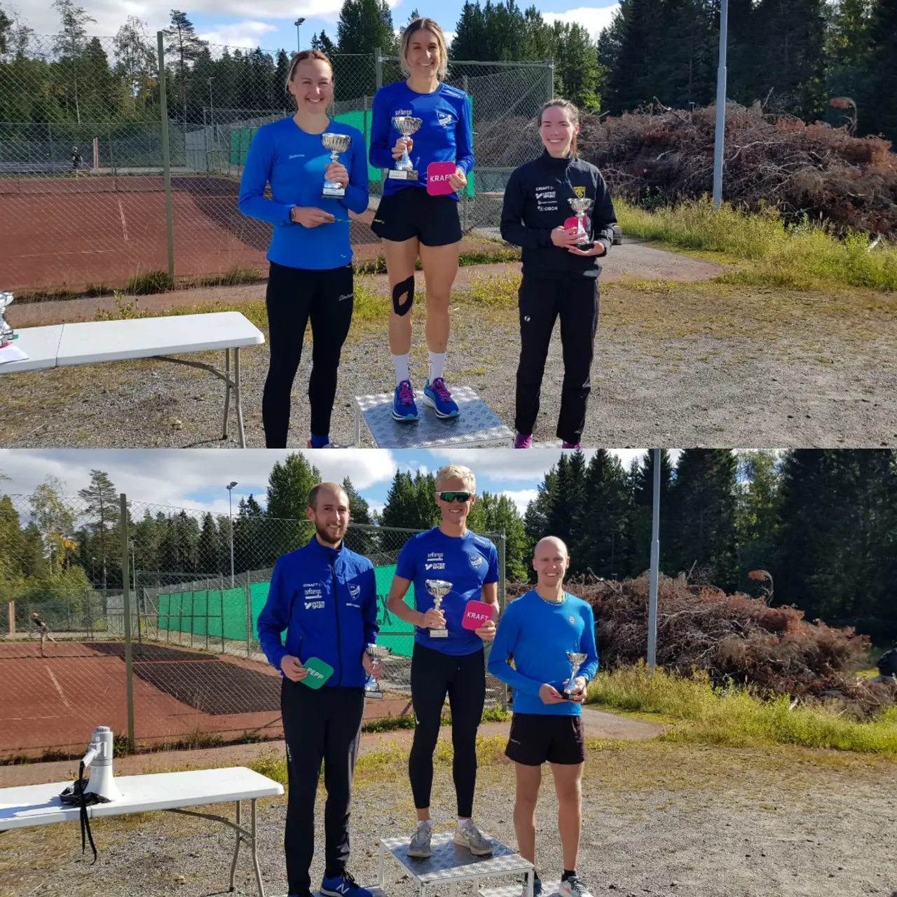 Prispallarna på 10 km när den 36:e upplagan av Umemilen avgjordes och där IFK:s Charlotte Andersson och Erik Linnér stod som segrare
