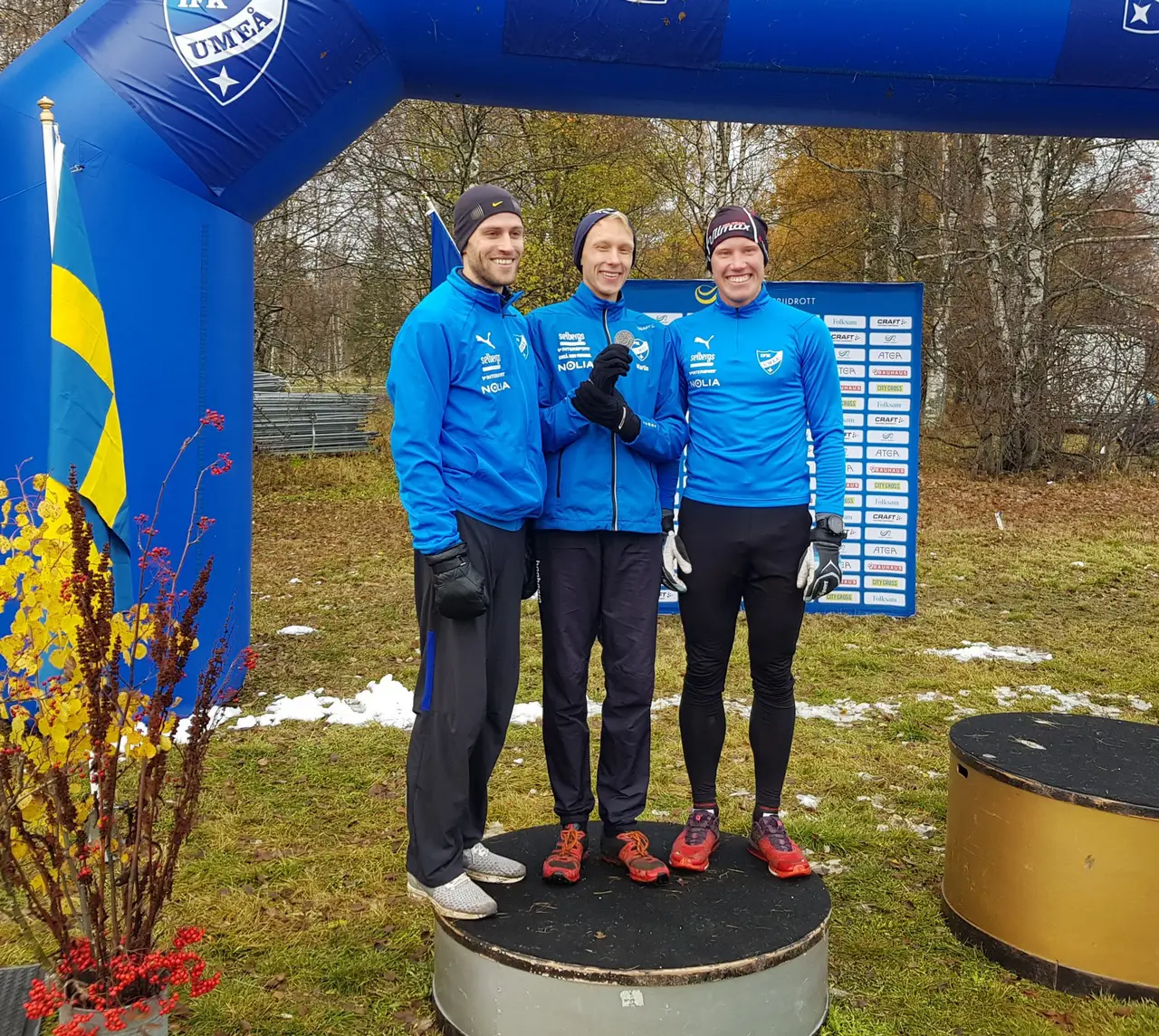 Robin Rohlén, Martin Nilsson och Patrik Wikström, silverkillarna på 10000 m