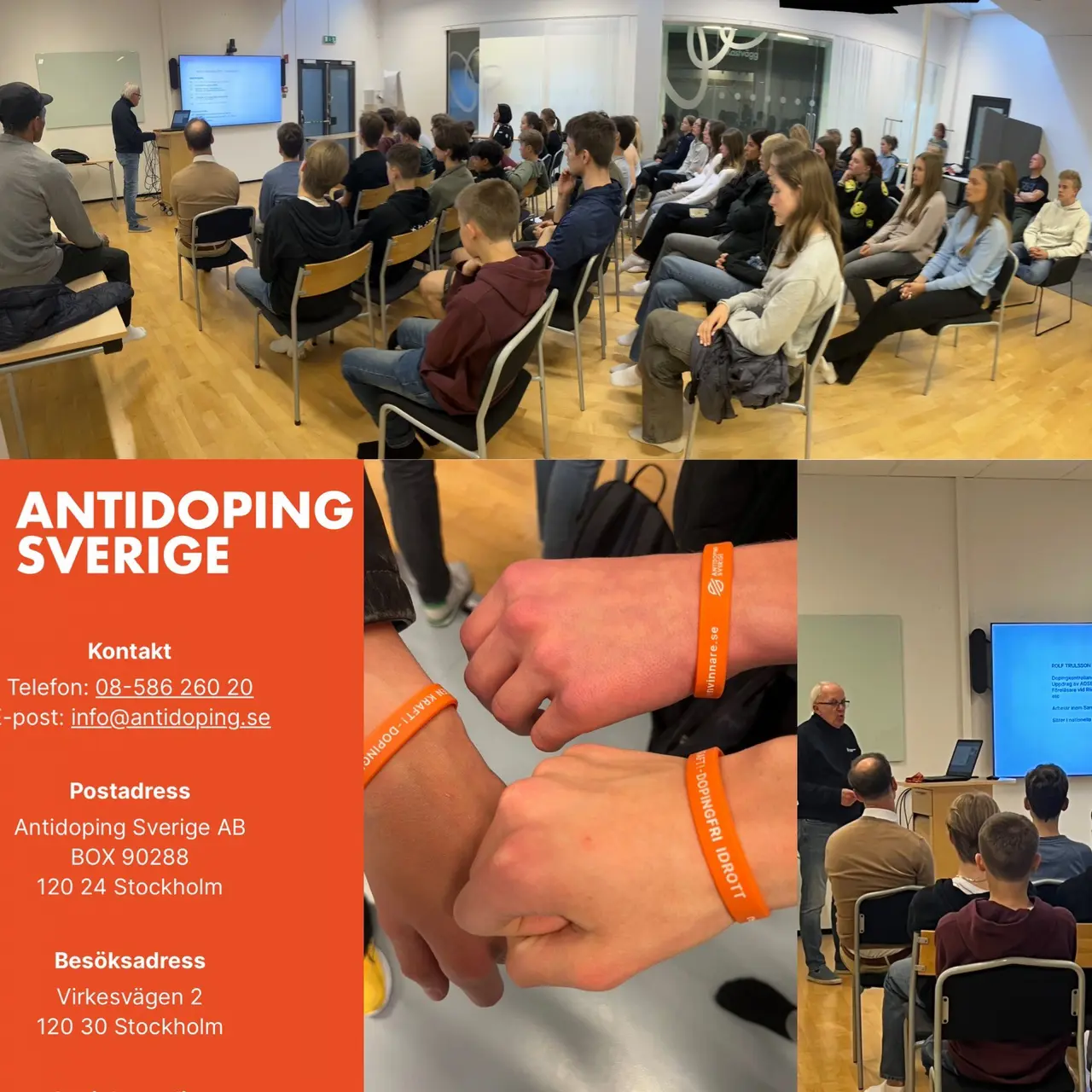 Många KA2-ungdomar och deras tränare var på plats när Rolf Trulsson föreläste om antidoping under torsdagskvällen
