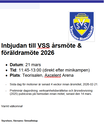 På grund av fler simmare på Minikampen ändrad tid på årsmötet. 