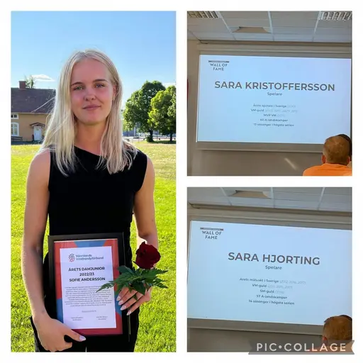Sofie som årets damjunior samt Sara och Saras motiveringar.