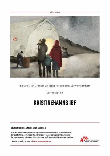 Gåvobevis från Läkare utan gränser
