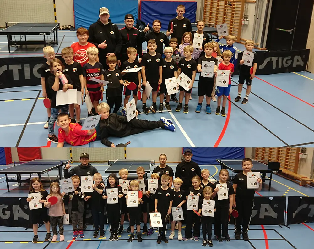 Diplomutdelning på våra två pingisskolor under hösten 2024