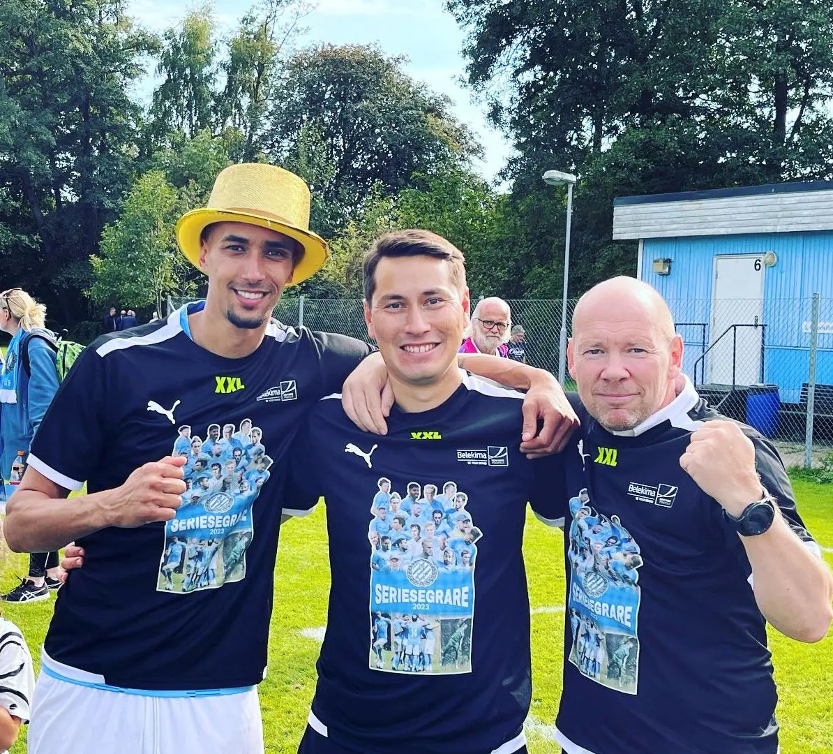 Delar ur tränarstab 2023, Fr vä: Samuel Aziz, Stefan Ramsten och Thomas Pettersson Bild: Andreas Borg