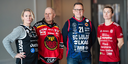 Klubbrepresentanter från Luleå Basket, Luleå Hockey, BC Luleå och Piteå IF DFF. Boden Handboll saknas på bilden. Foto: Elit i Norr