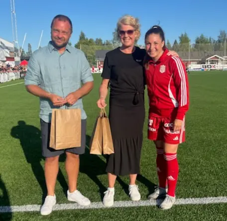 Anders Ådemo, PiteEnergi och Ulrika Nilsson Port of Piteå representerar dagens matchvärdar