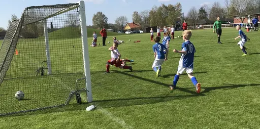 Strålande sol, fin gräsmatta och underhållande spel i Varnhem!