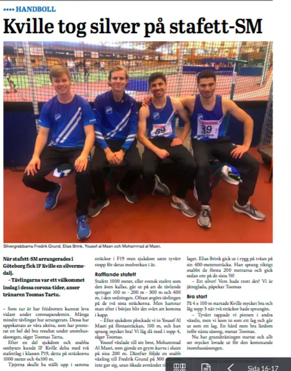 Fredrik Grund, Elias Brink, Yousef al Masri och Mohammad al Masri