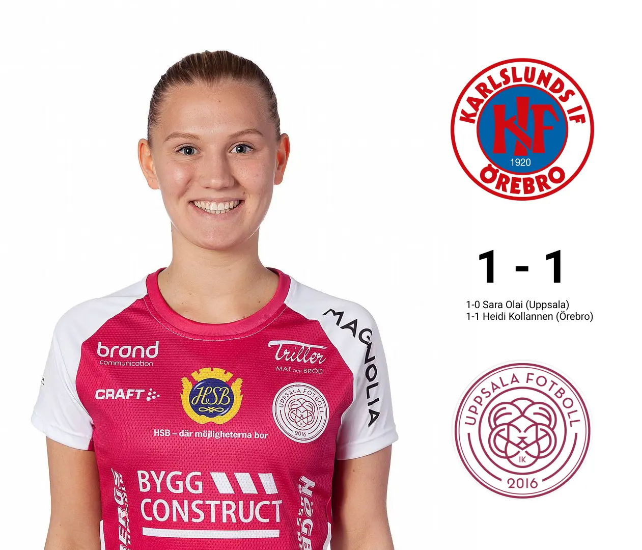 Sara Olai målskytt i 1-1-matchen borta mot KIF Örebro.