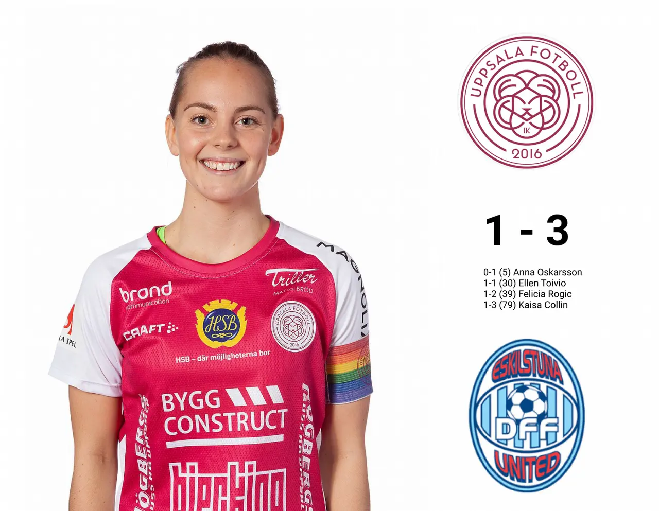 Lagkapten Agnes Nyberg var inte nöjd med dagens insats mot Eskilstuna United.