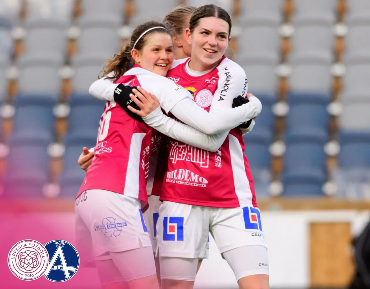 Målskyttarna Thea Barkfeldt & Clara Leffler. Foto - Oscar Larsson.