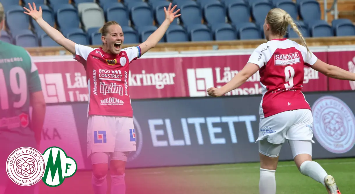 Lagkapten Agnes Nyberg jublar efter sitt drömmål. Foto - Tobbe Bengtsson.