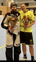Matchens lirare: Målvakten Oskar Nielsen och Bjärreds Andreas Persson 