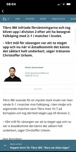 Tibro vann kvalspel mot Fallöpings IBK till div 2