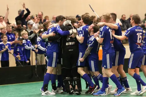 Tibro IBKs herrar vid avgörande kvalmatch till division 2 mot Falköpings IBK