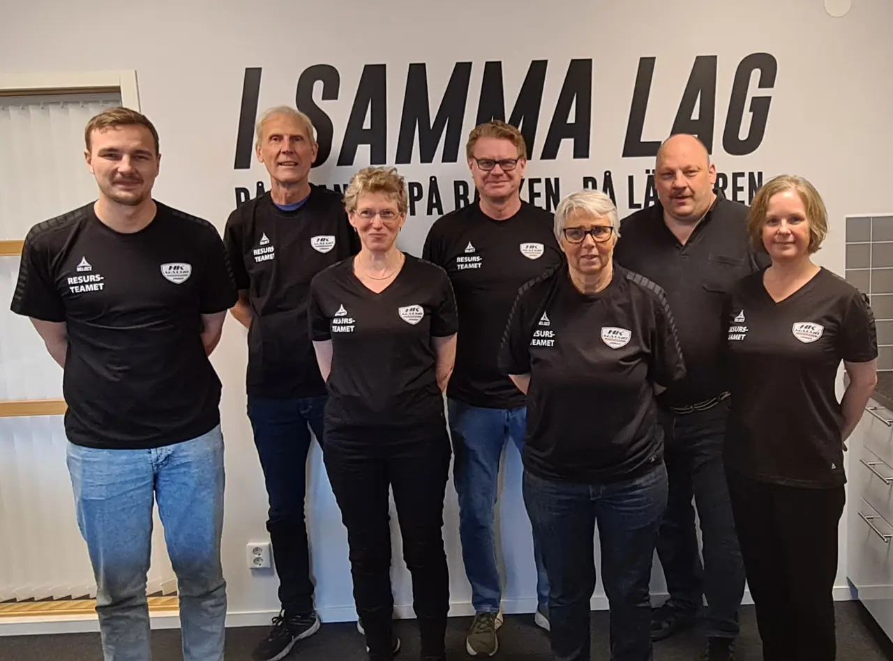 Resursteamet. Fr.vä. Robban, Tecko, Cecilia, Mikael, Buttan, Jörgen R och Katinka.