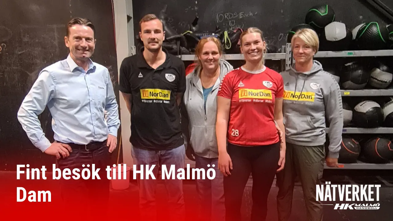 Fr vä Nordans VD Dag Kroslid, sportchef för dam och Ungdom Robert Månsson, Alexandra Karlsson George tränare Johanna Grandin vår speciella NorDan ambassadör, Damsenioransvariga Susanne Persson