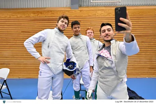 Silver på lag-SM 2023. Laget: Jordanis Papadopoulos, Viggo Mogensen, Hjalmar Raihle och Mose Bengtsson.