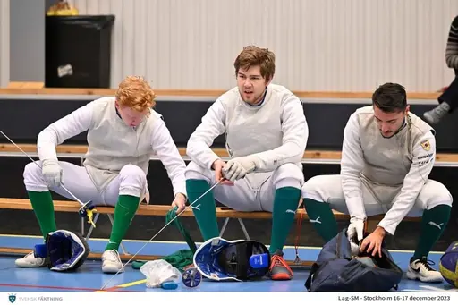 Silver på lag-SM 2023. Laget: Jordanis Papadopoulos, Viggo Mogensen, Hjalmar Raihle och Mose Bengtsson.