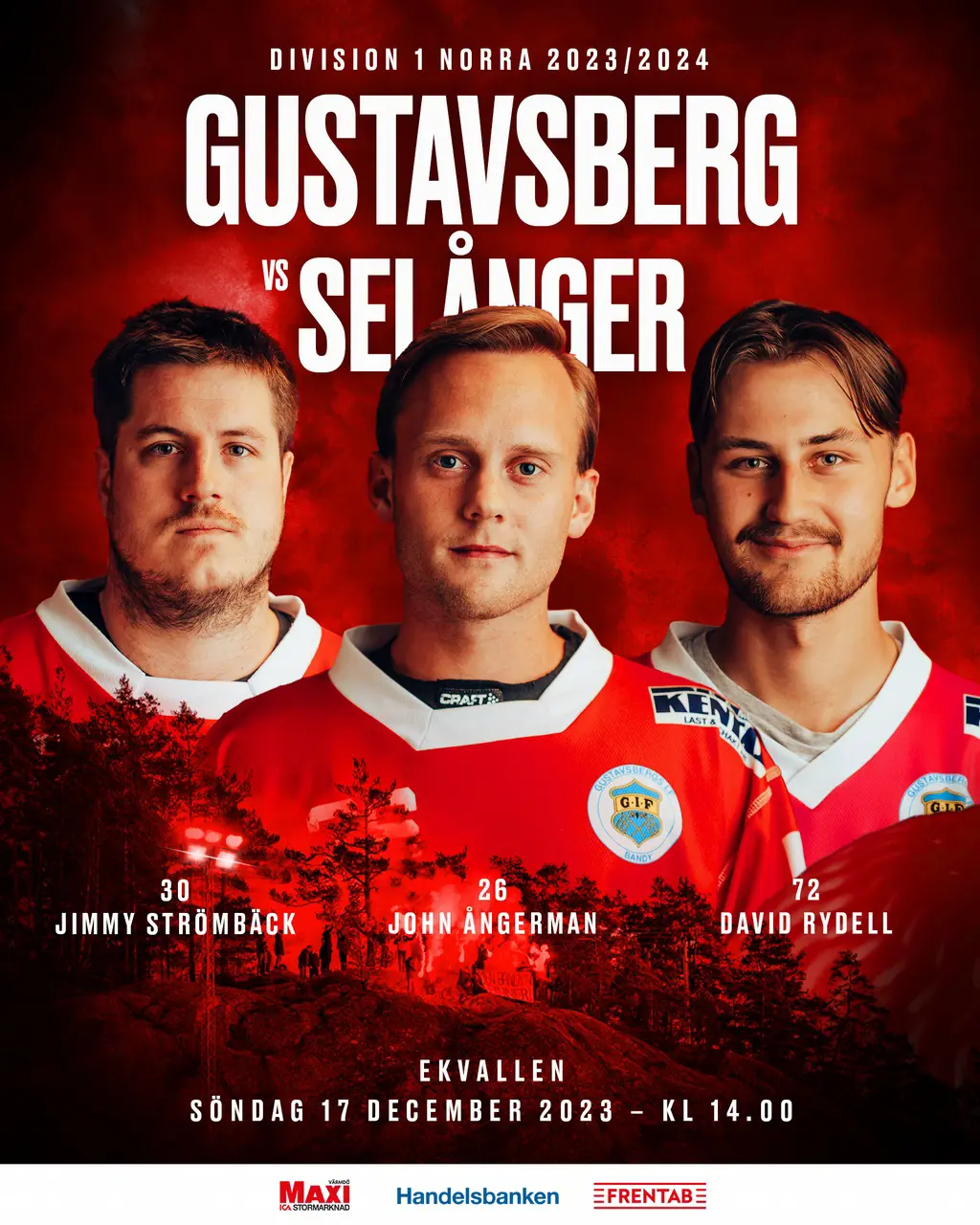 Gustavsberg-Selånger på söndag 17 december, 2023.
