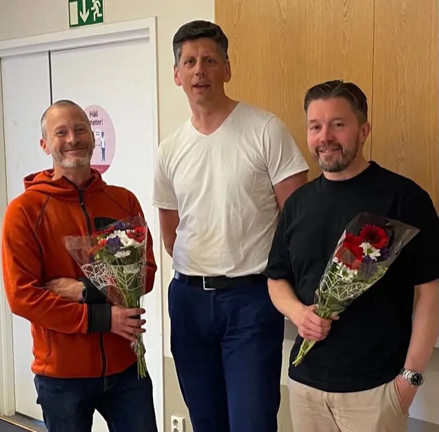 Mattias Dungmar & Peter Lidell avtackas av ordförande Mårten Pransgård