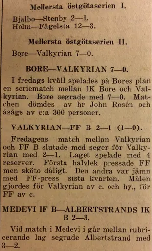 Utklipp början 30-talet Motala Tidning, jag hämtat från Föreningsarkivet i källaren nya brandstation.