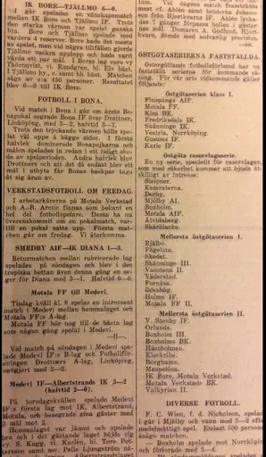Utklipp början 30-talet Motala Tidning, jag hämtat från Föreningsarkivet i källaren nya brandstation.