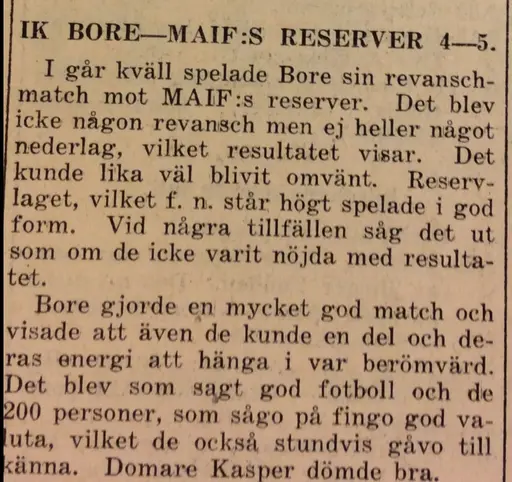Utklipp början 30-talet Motala Tidning, jag hämtat från Föreningsarkivet i källaren nya brandstation.