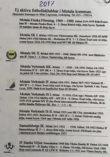 Ett stort tack till Mats Lagerman f.d. Borens IK (alltid Borens IK), som har tagit fram dessa fakta. Obs. storlaget försvann lite innan 2017.