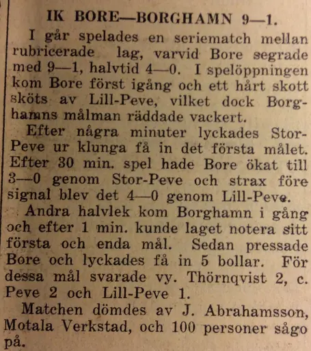 Utklipp början 30-talet Motala Tidning, jag hämtat från Föreningsarkivet i källaren nya brandstation.