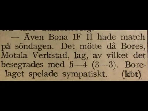 Utklipp början 30-talet Motala Tidning, jag hämtat från Föreningsarkivet i källaren nya brandstation.