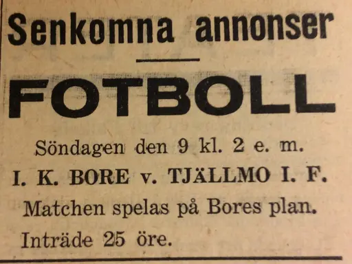 Utklipp början 30-talet Motala Tidning, jag hämtat från Föreningsarkivet i källaren nya brandstation.